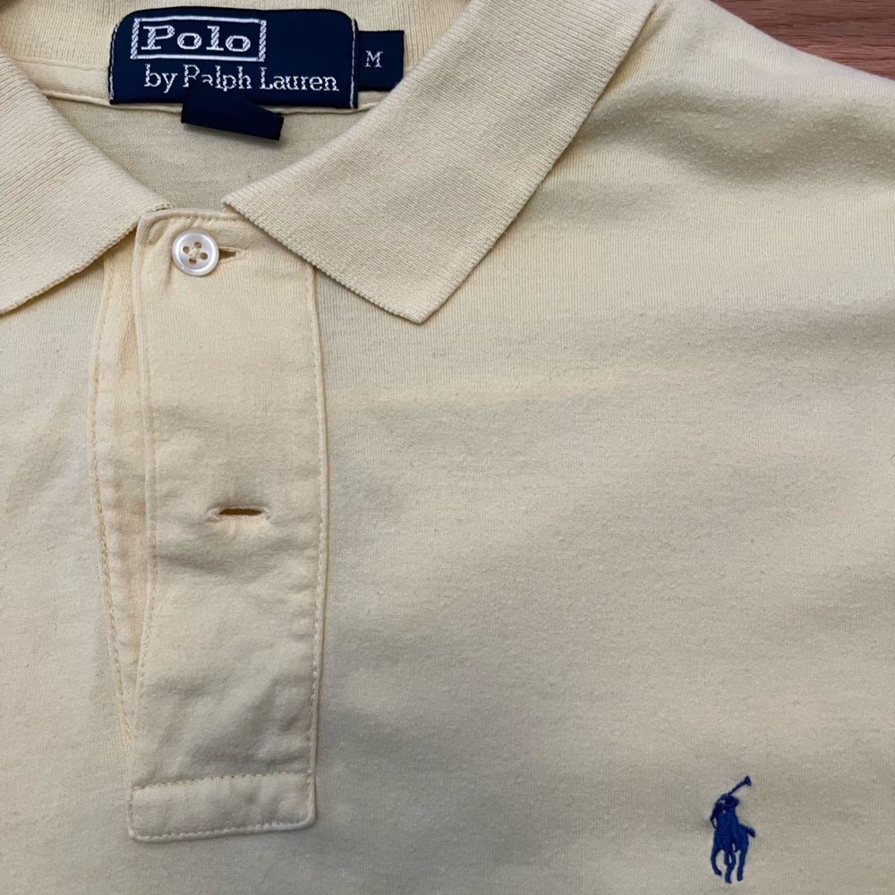 Yellow knit polo by Ralph Lauren